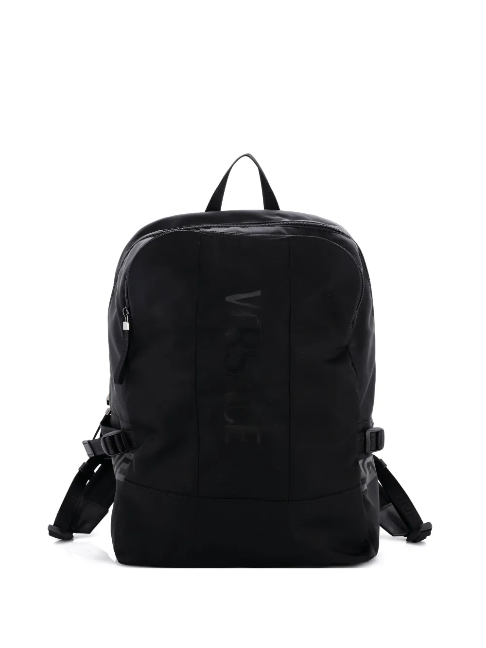 Versace Pre-Owned La Greca Logo Nylon Medium backpack - Nero