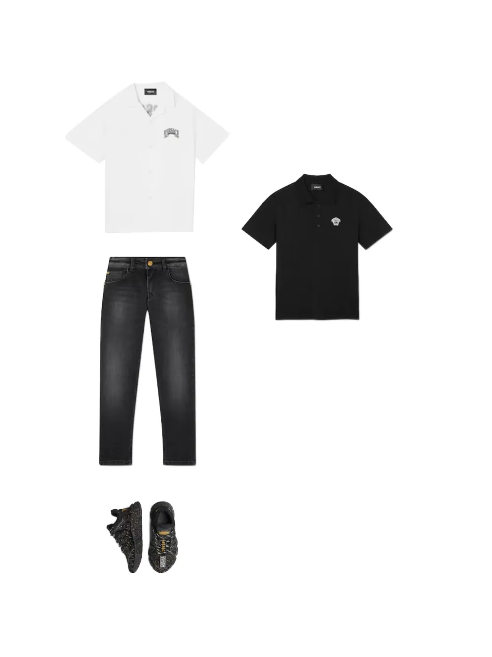 Versace Kids Shirt met logoprint Wit