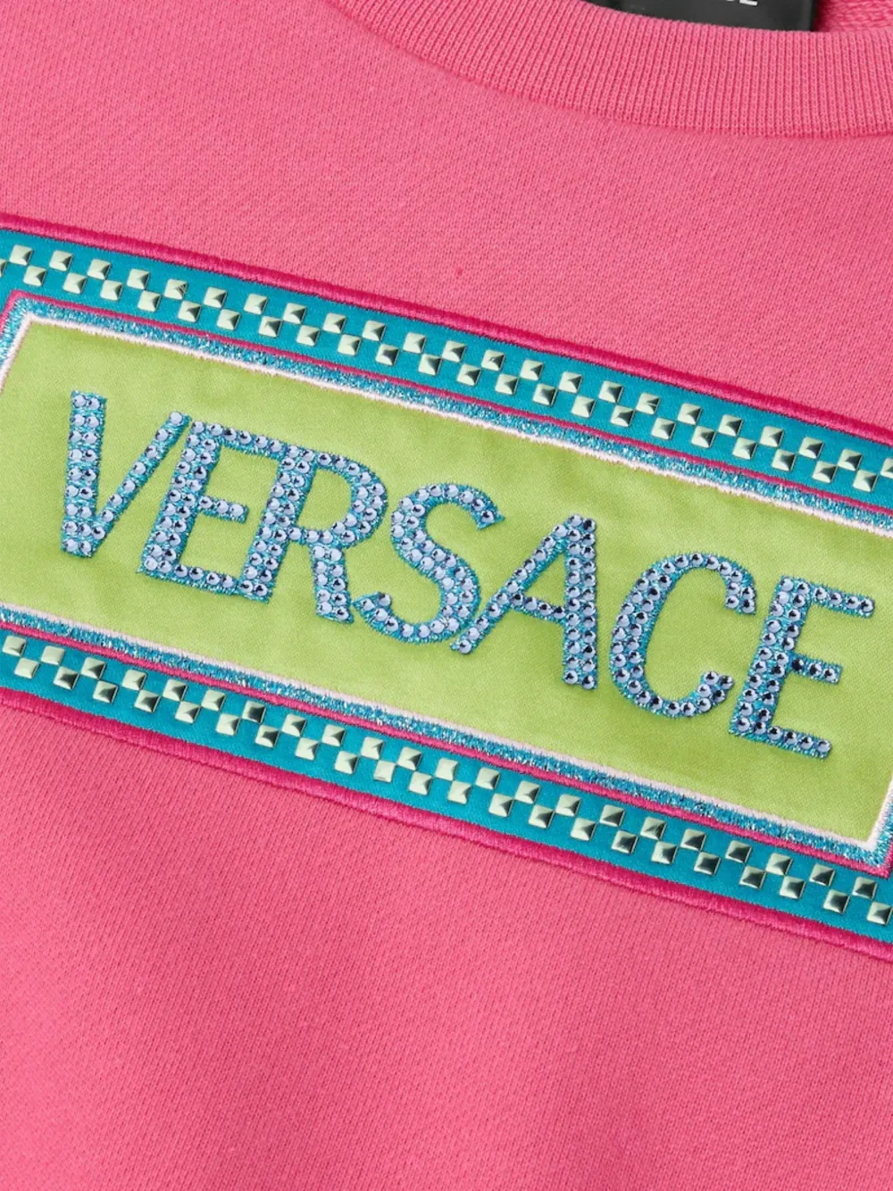Versace Kids Sweater met logo-applicatie Roze