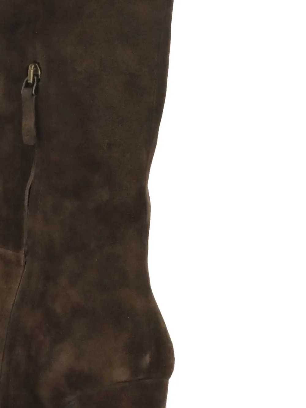 Julie Dee Leren laarzen met ronde neus en rits Bruin