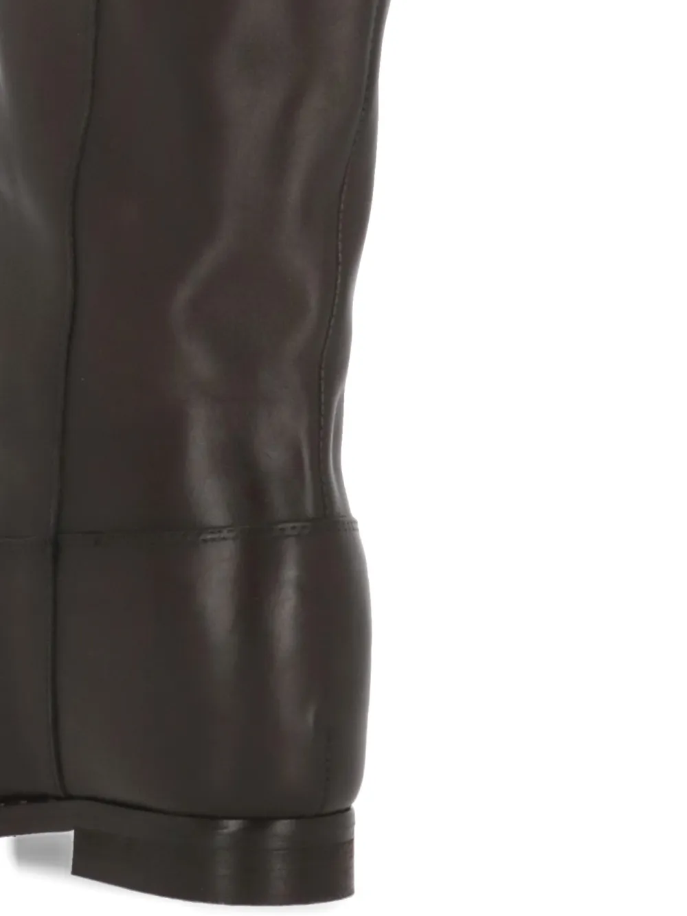 Julie Dee Laarzen met ronde neus en split aan de zijkant Bruin