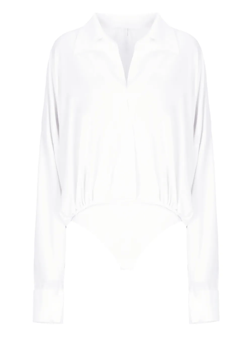 Norma Kamali collared long-sleeve top - Bianco