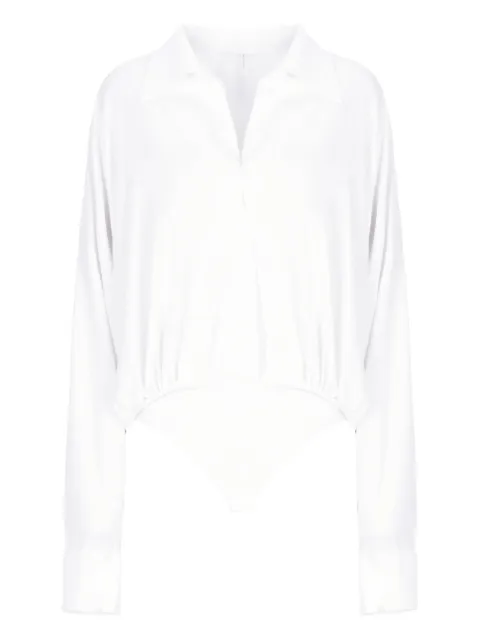 Norma Kamali collared long-sleeve top