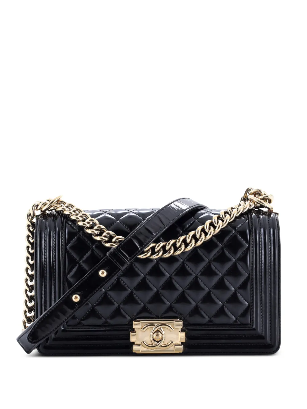 CHANEL Pre-Owned Boy Flap Bag Quilted Iridescent Glazed Calfskin Old Medium shoulder bag - Nero