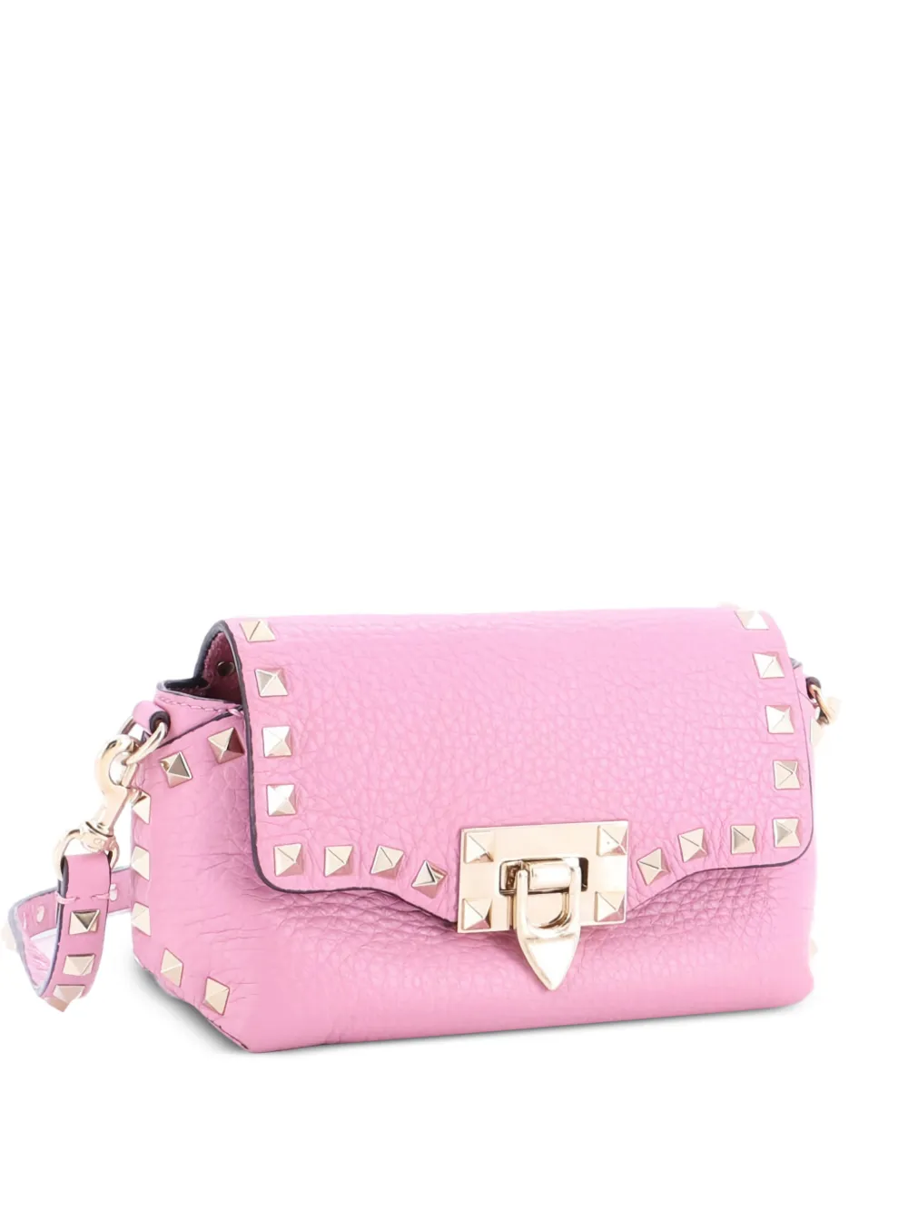 Valentino Garavani Pre-Owned Rockstud Flip Lock Flap Bag Leather Mini crossbody bag - Rosa