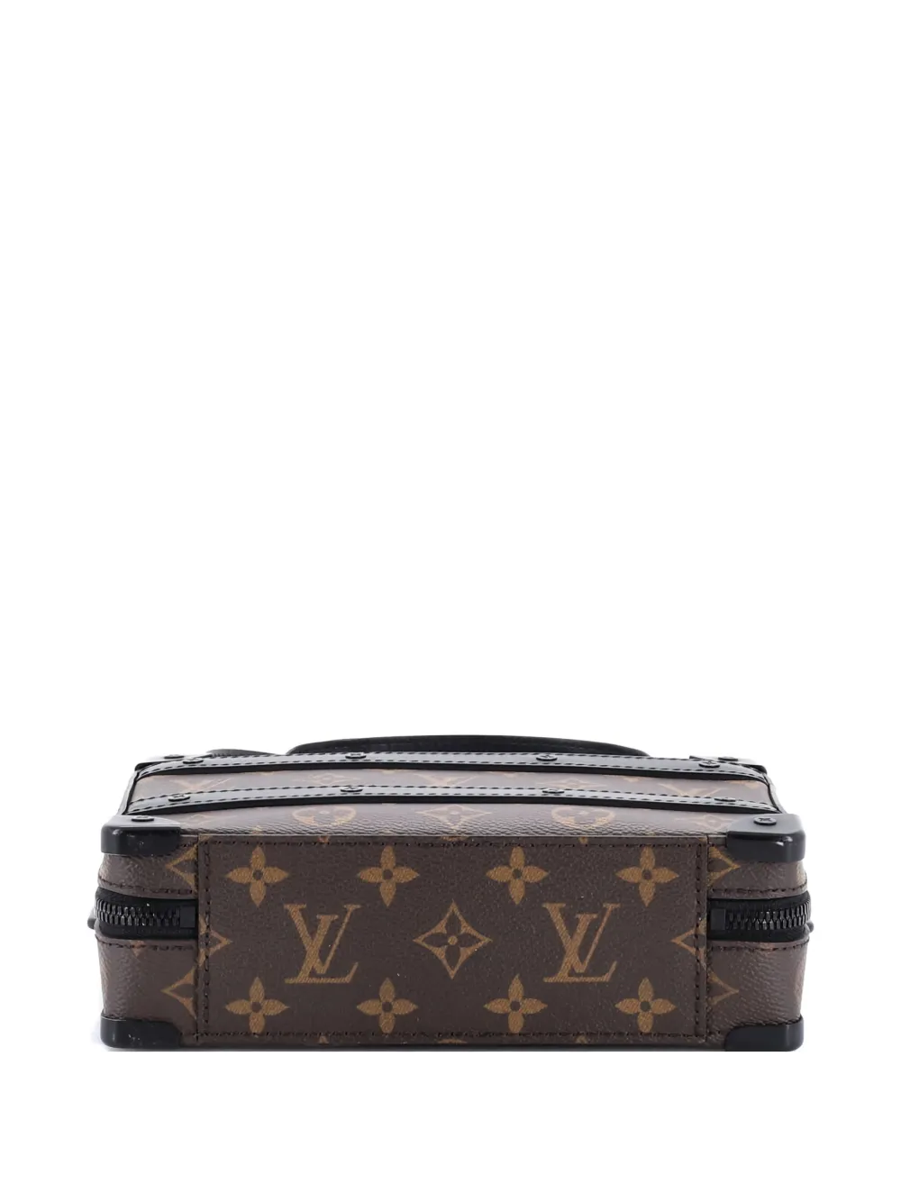 LOUIS VUITTON Pre-owned Handle Soft Trunk Bag Macassar Monogram Canvas Crossbody Bag In Black