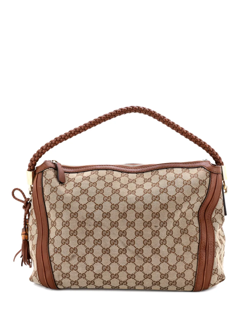 Gucci Pre-Owned Bella GG Canvas with Leather Medium hobo bag - Marrone