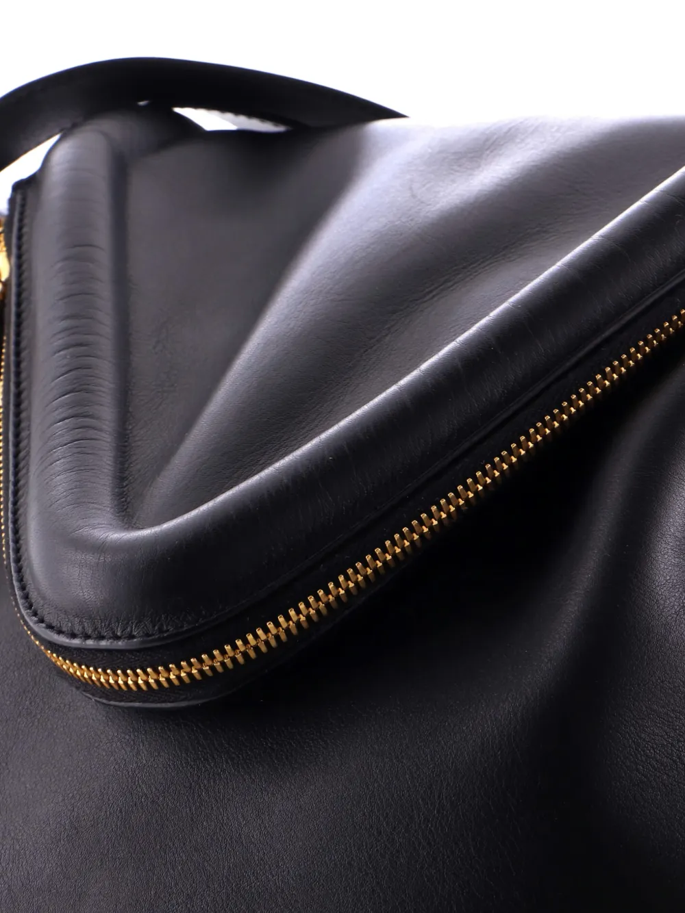 Pre-owned Bottega Veneta Beak Tote Bag Leather Large Shoulder Bag In Black