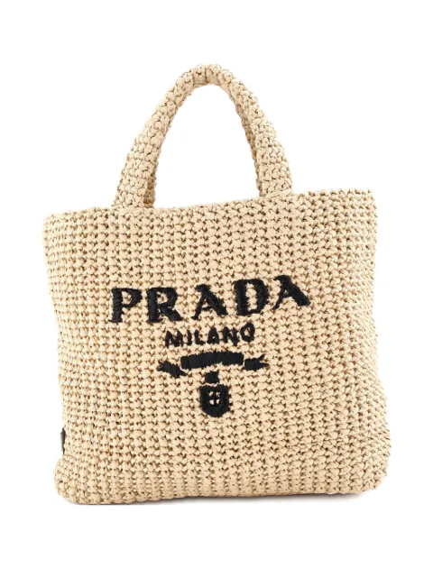 Prada Pre-Owned Logo Raffia Small tote bag