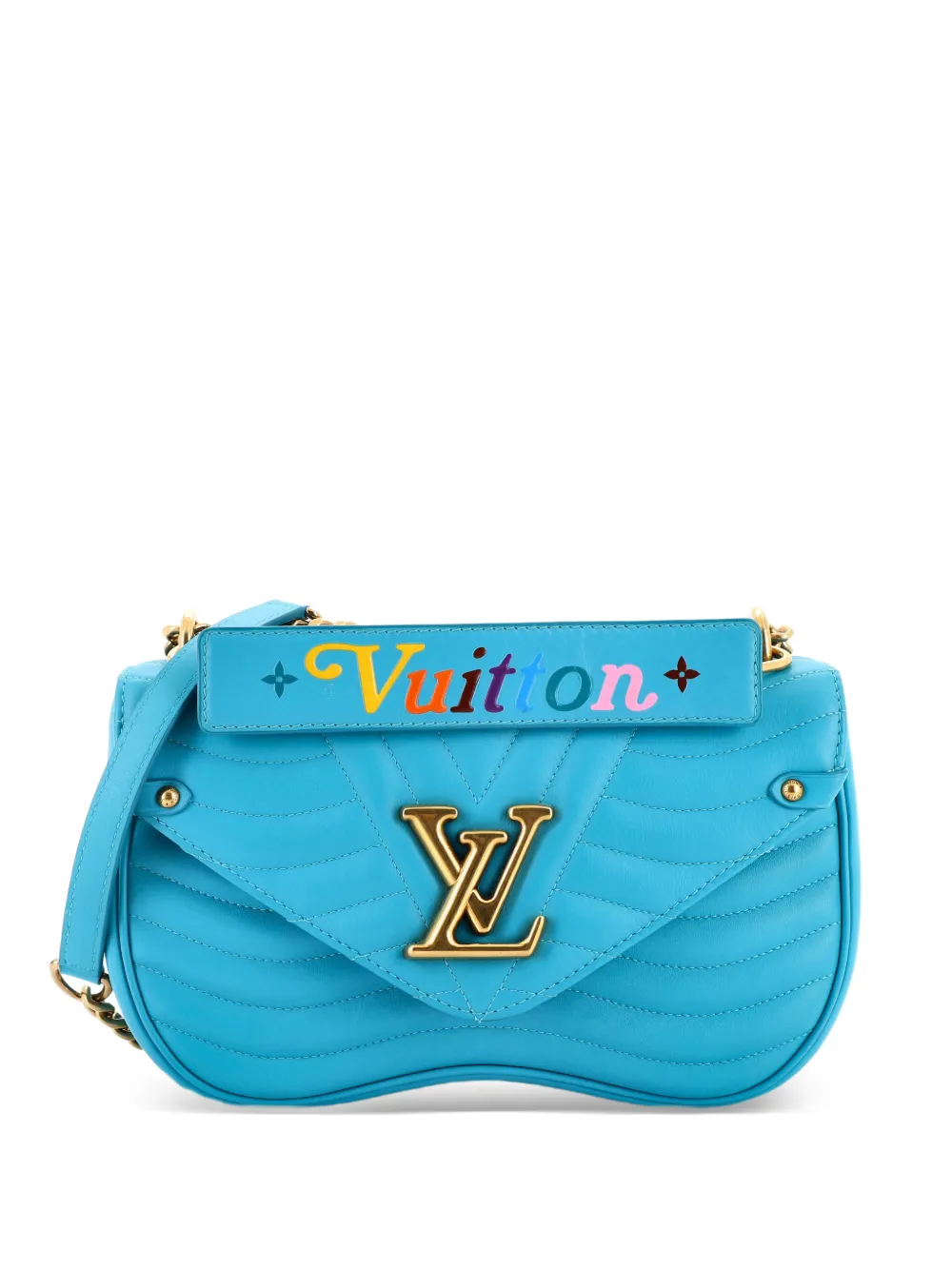 Louis Vuitton Pre-Owned New Wave Chain Bag Quilted Leather MM crossbody bag - Blu