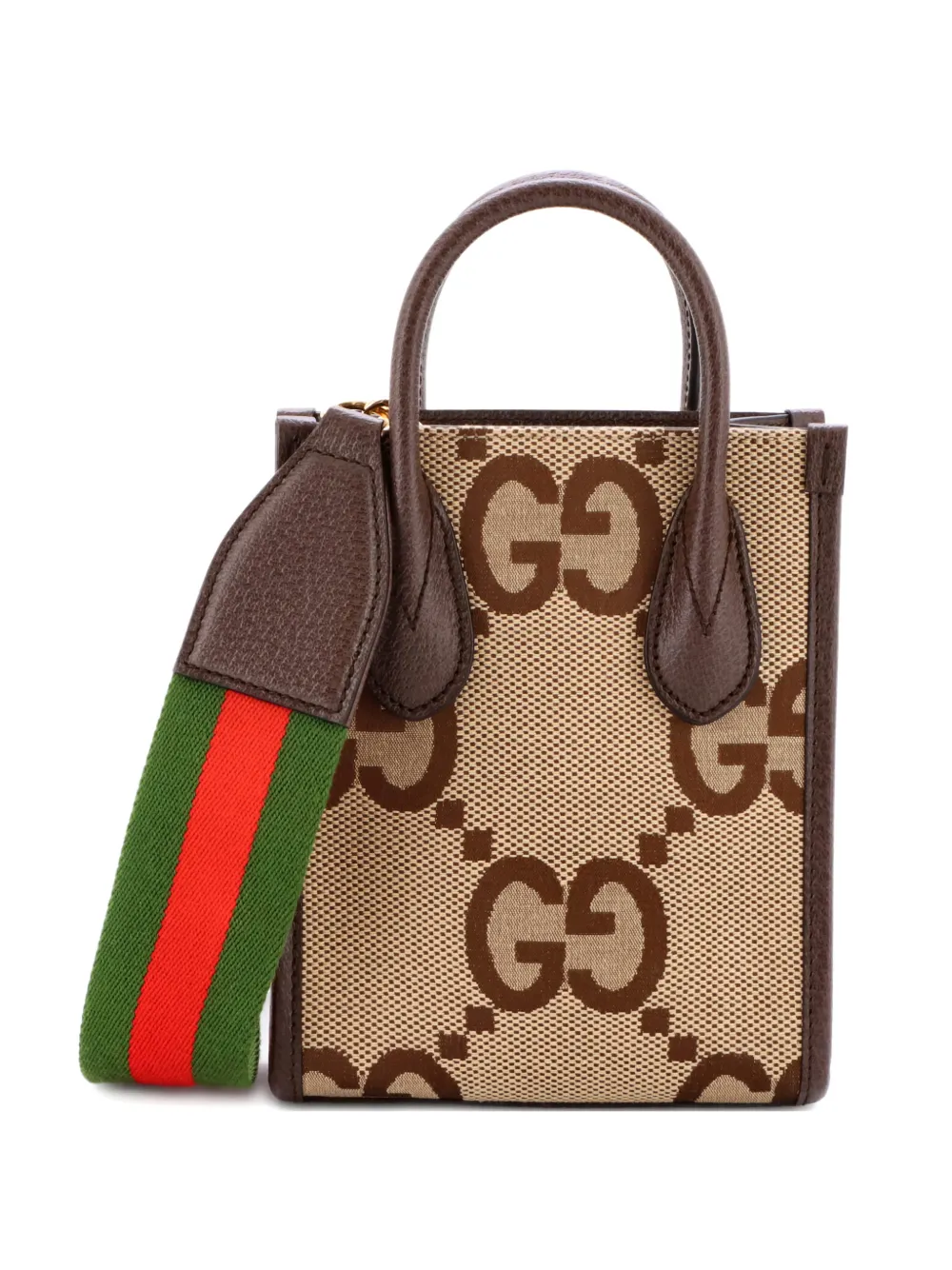 Gucci Pre-Owned Vertical Tote Jumbo GG Canvas Mini crossbody bag - Marrone