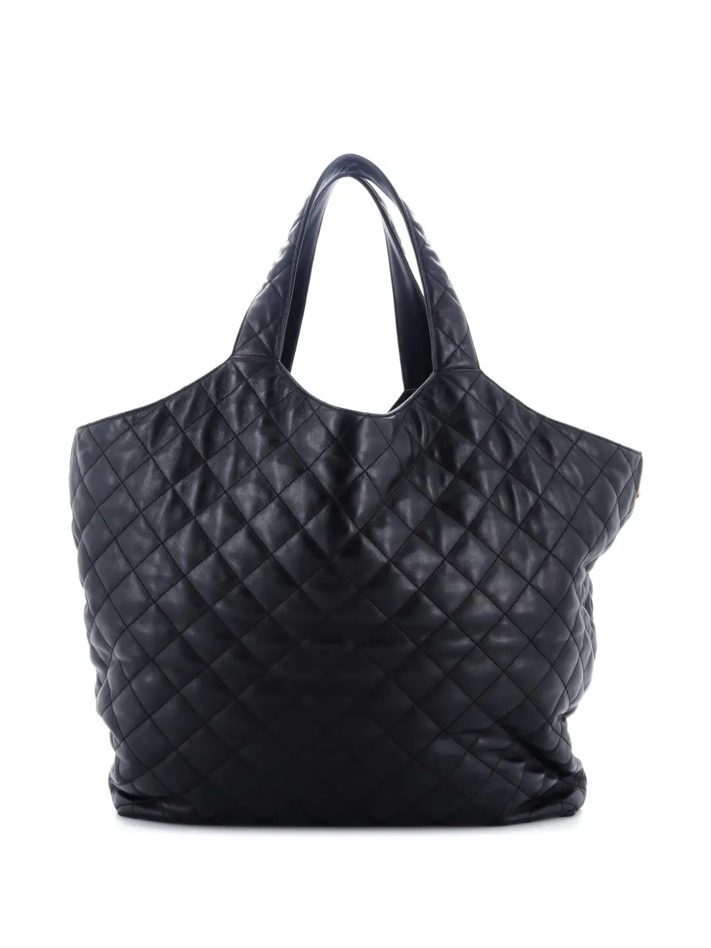 SAINT LAURENT Pre-owned Icare Shopping Quilted Leather Maxi Tote Bag In Black
