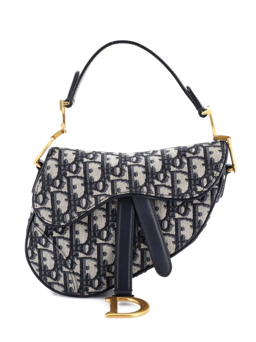 Christian Dior Pre-Owned Saddle Handbag with Strap Oblique Canvas Mini shoulder bag - Blu