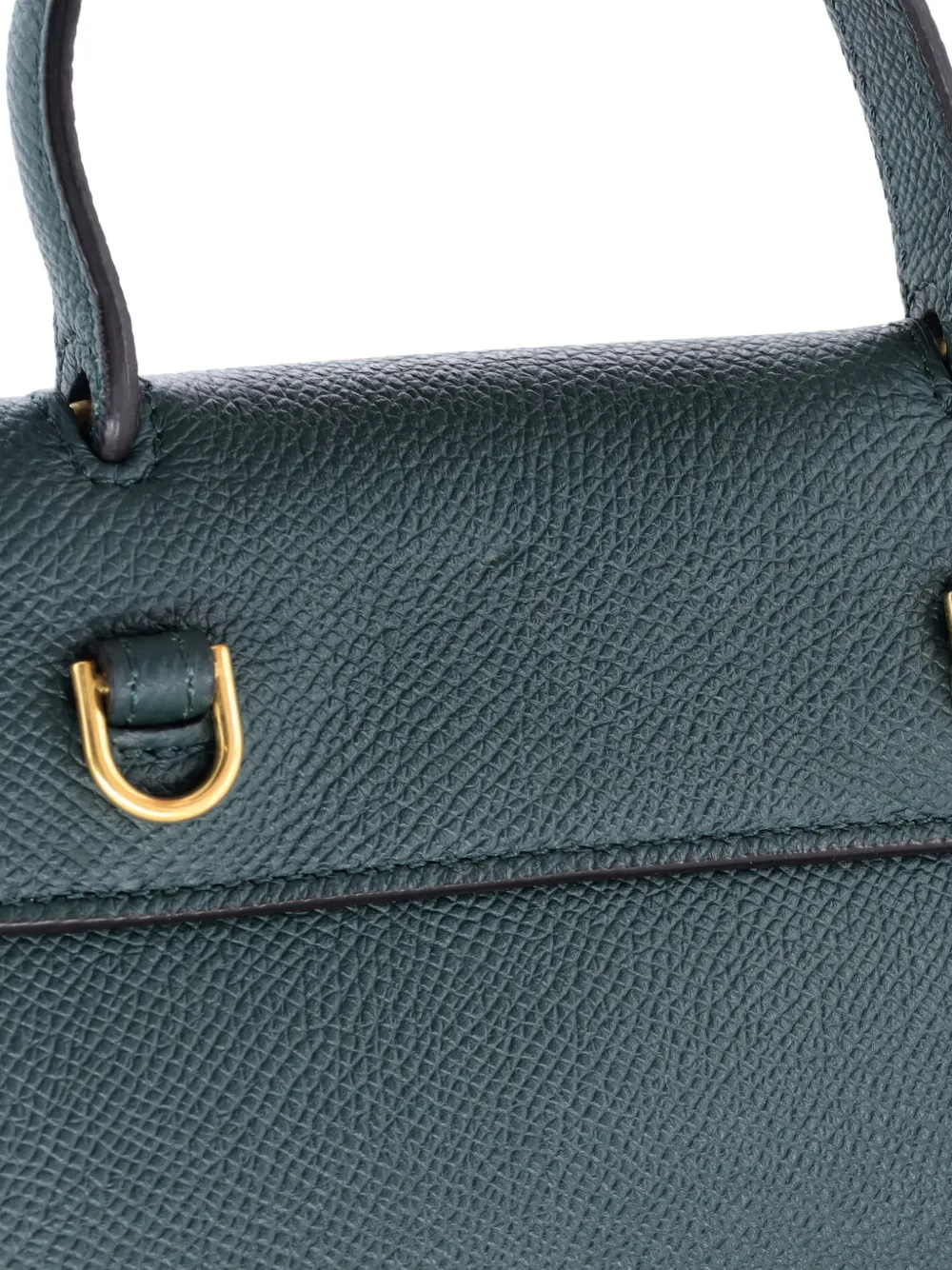 Pre-owned Celine Belt Bag Textured Leather Pico Shoulder Bag In Green