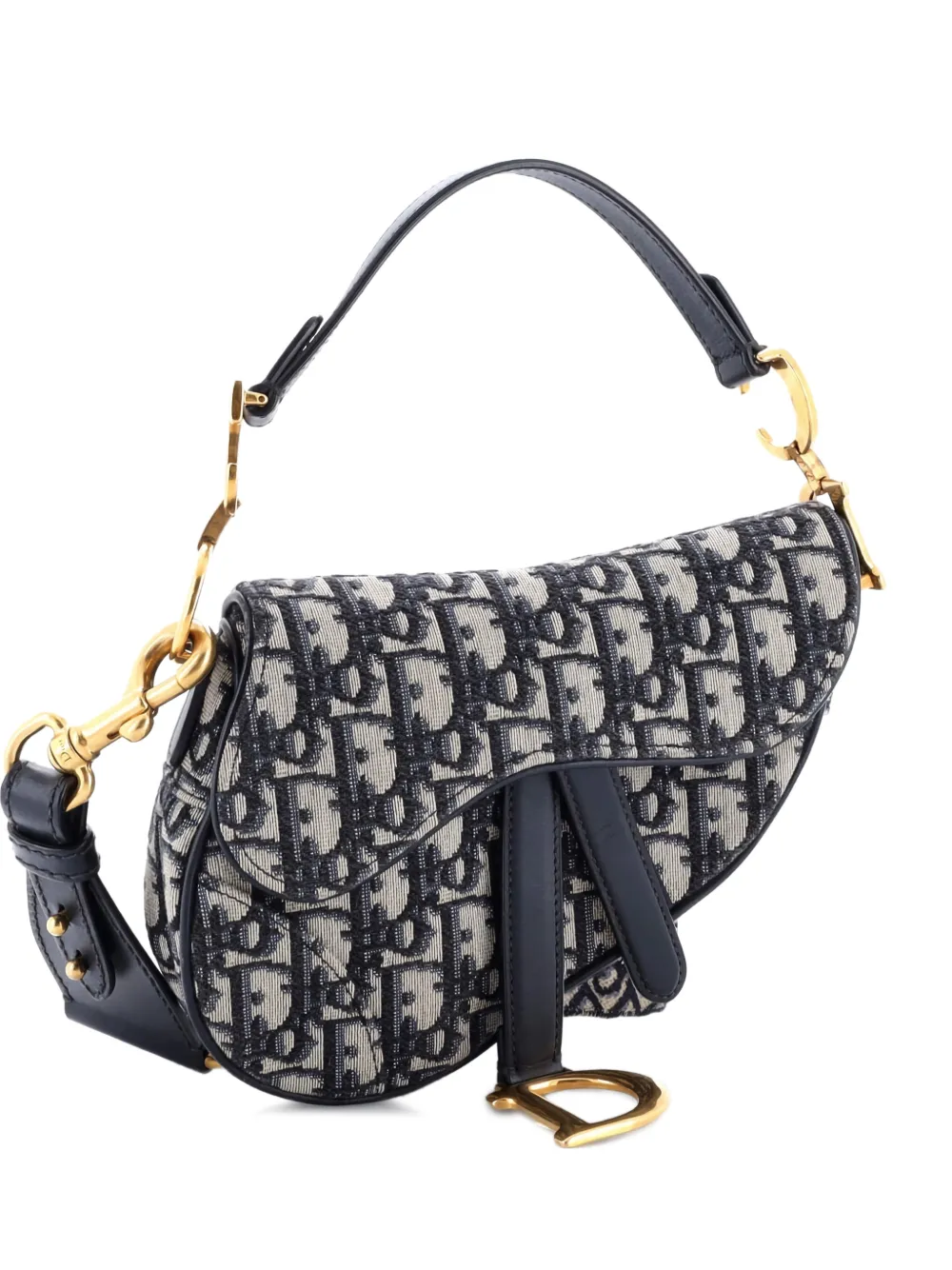 Christian Dior Pre-Owned Saddle Handbag with Strap Oblique Canvas Mini shoulder bag - Blu