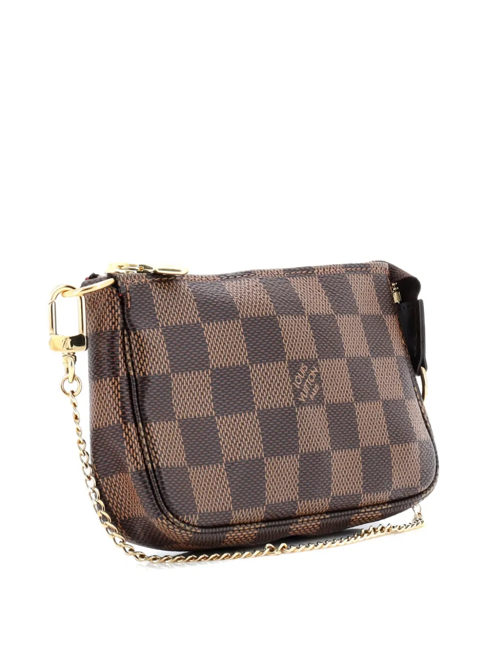Pre-owned Louis Vuitton Pochette Accessoires Damier Mini Clutch Bag In Brown