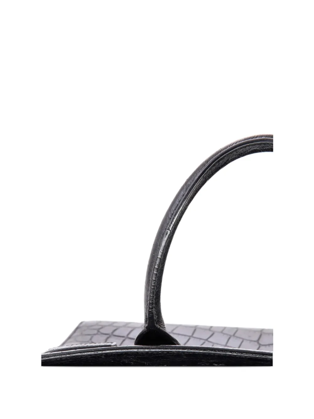 Pre-owned Saint Laurent Sac De Jour Nm Bag Crocodile Embossed Leather Baby Tote Bag In Black