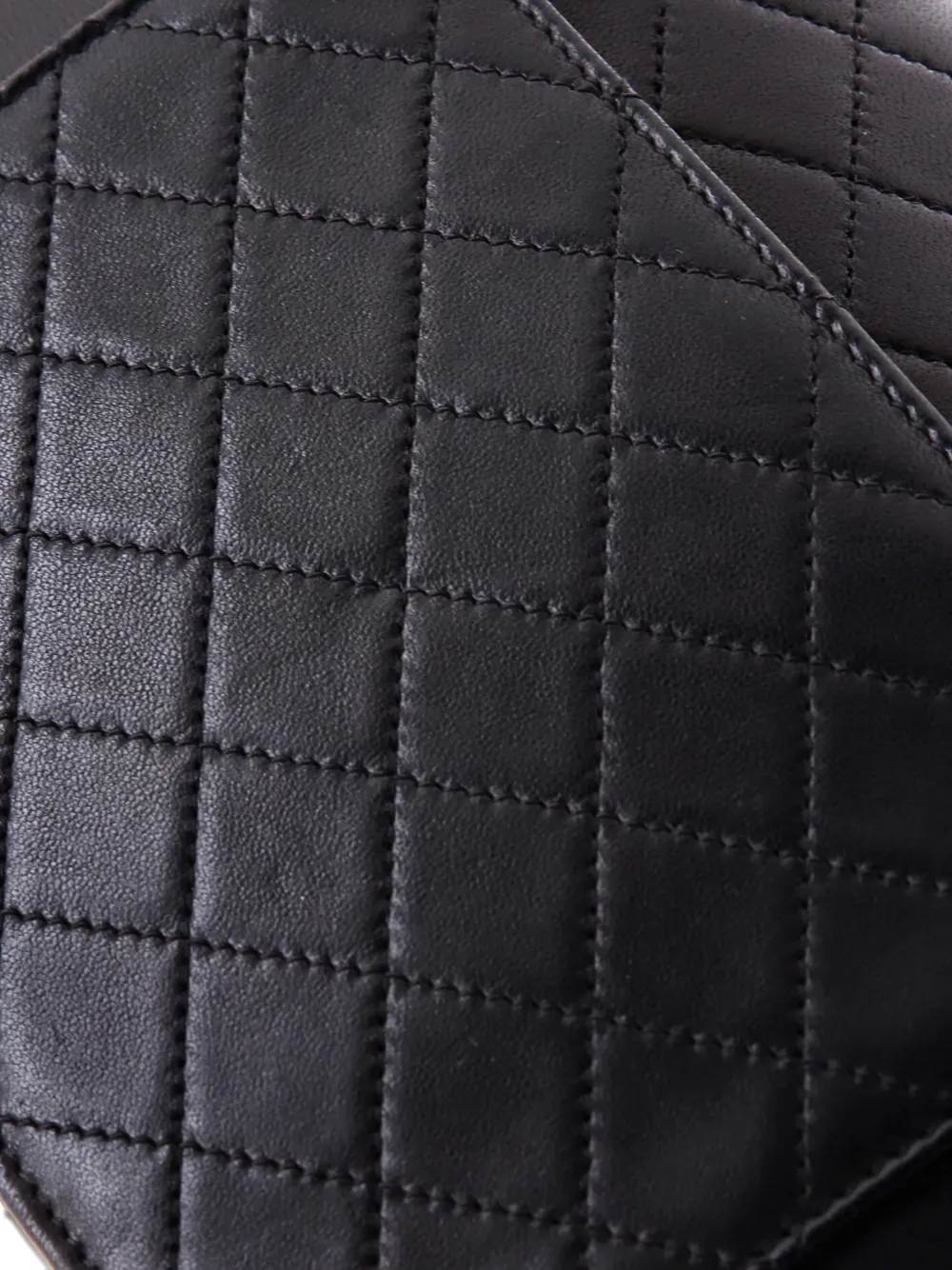 SAINT LAURENT Pre-owned Gaby Envelope Satchel Quilted Leather Mini Crossbody Bag In Black