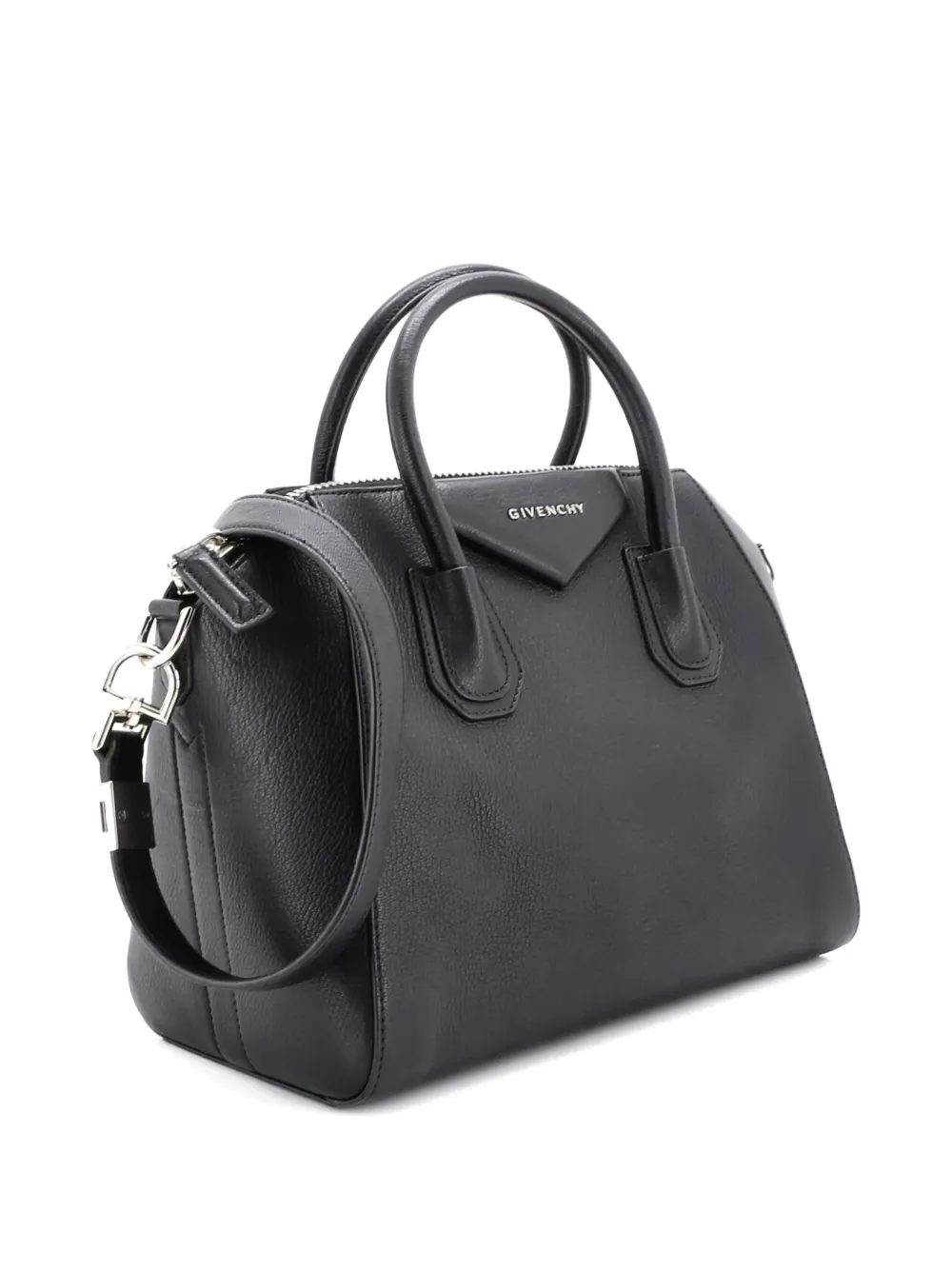 Pre-owned Givenchy Antigona Bag Leather Small Satchel In Black