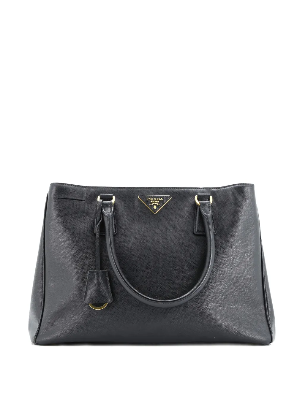 Pre-owned Prada Gardener's Saffiano Leather Medium Tote Bag In Black