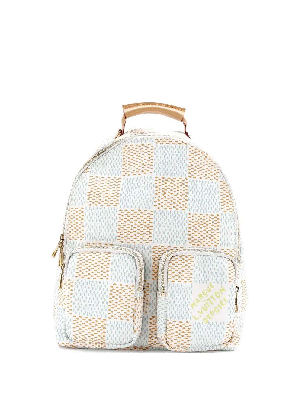 Pre-owned Louis Vuitton Multipocket Limited Edition Damier Heritage Canvas Backpack In Green