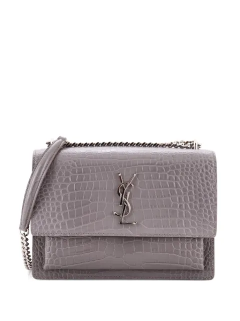 Saint Laurent Pre-Owned Sunset Crocodile Embossed Leather Medium crossbody bag