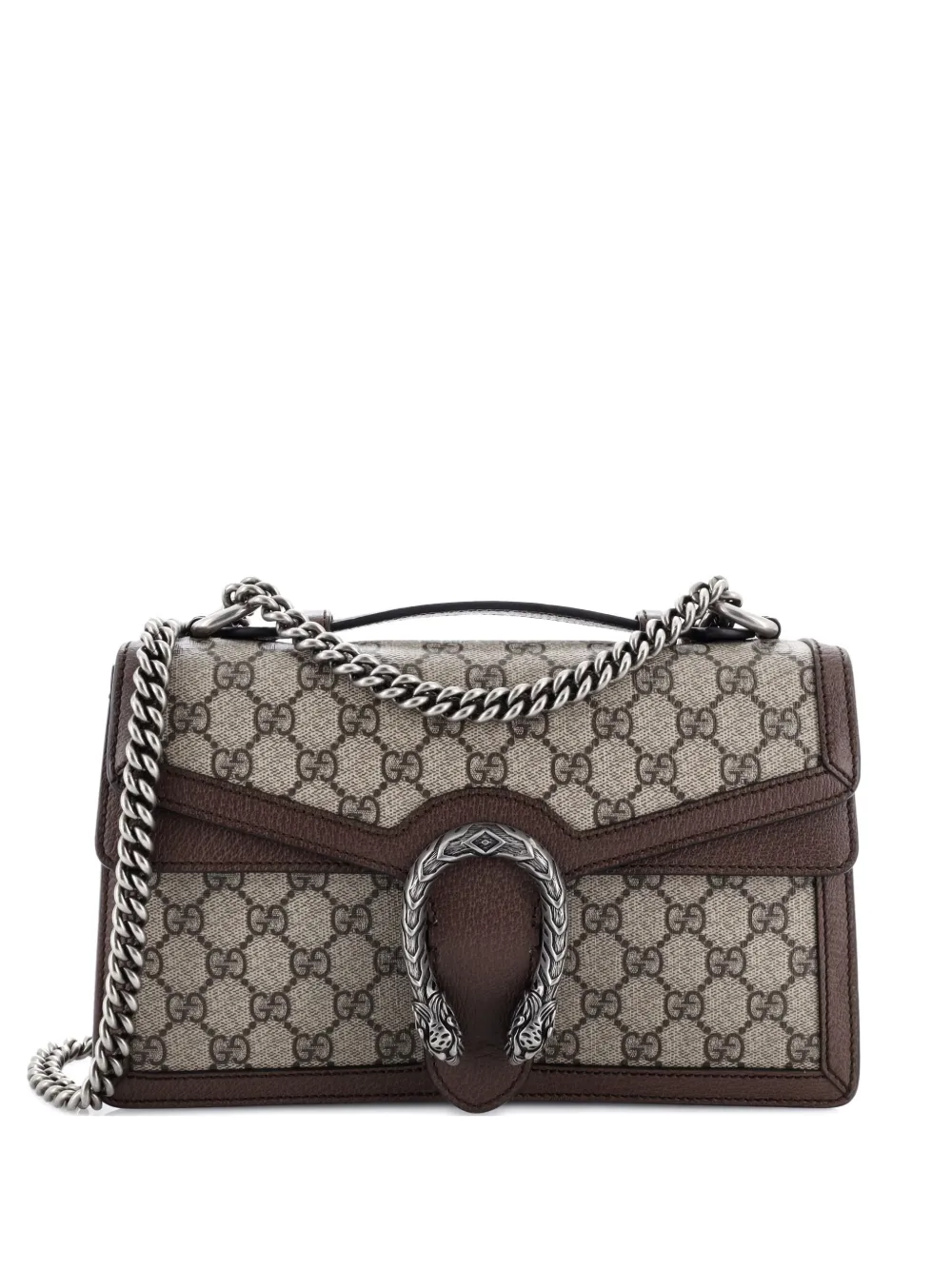 Gucci Pre-Owned Dionysus Top Handle Chain Bag GG Coated Canvas Small satchel - Marrone