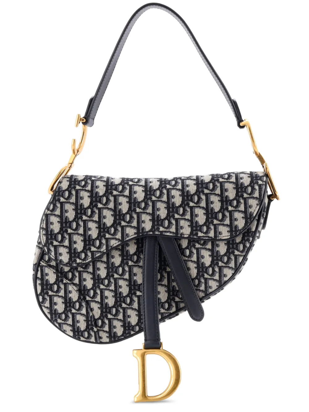 Christian Dior Pre-Owned Saddle Handbag Oblique Canvas Medium shoulder bag - Blu