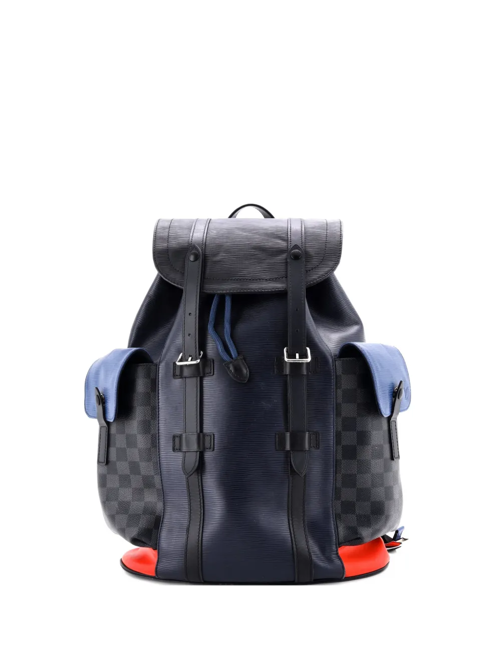 Pre-owned Louis Vuitton Christopher Epi Leather With Damier Graphite Pm Backpack In Black