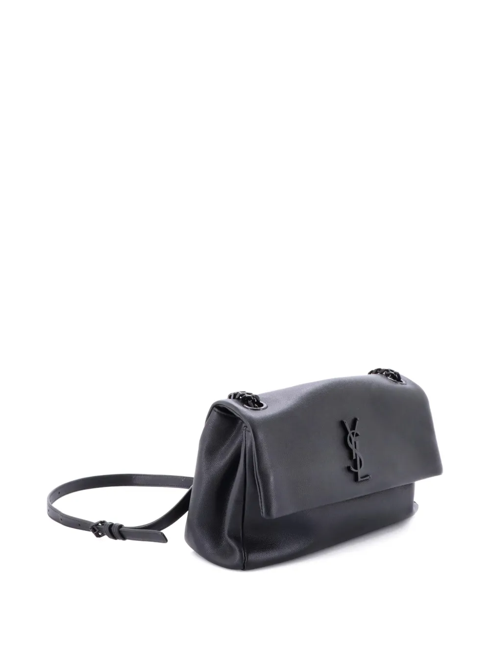 Pre-owned Saint Laurent West Hollywood Shoulder Bag Leather Medium Crossbody Bag In Black