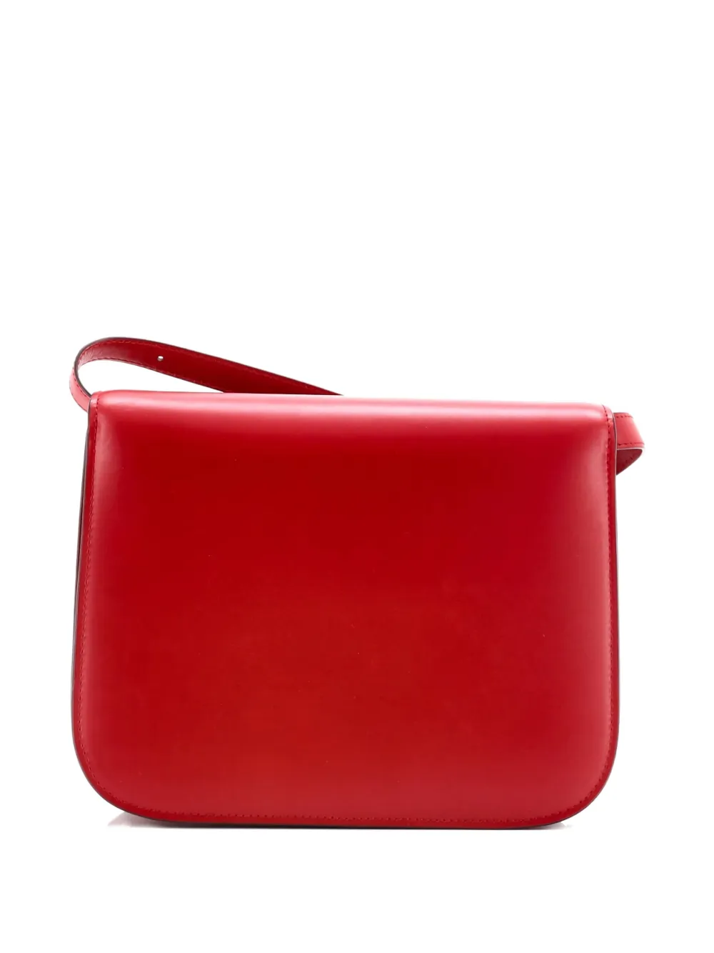 Pre-owned Celine Classic Box Bag Smooth Leather Medium Crossbody Bag In Red