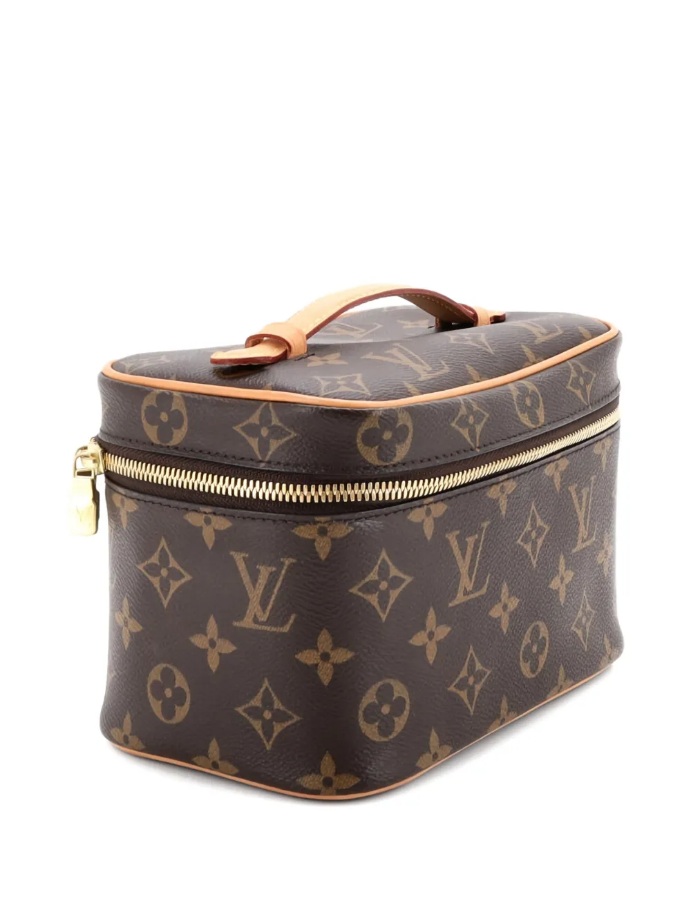 Pre-owned Louis Vuitton Nice Vanity Case Monogram Canvas Mini Pouch In Brown