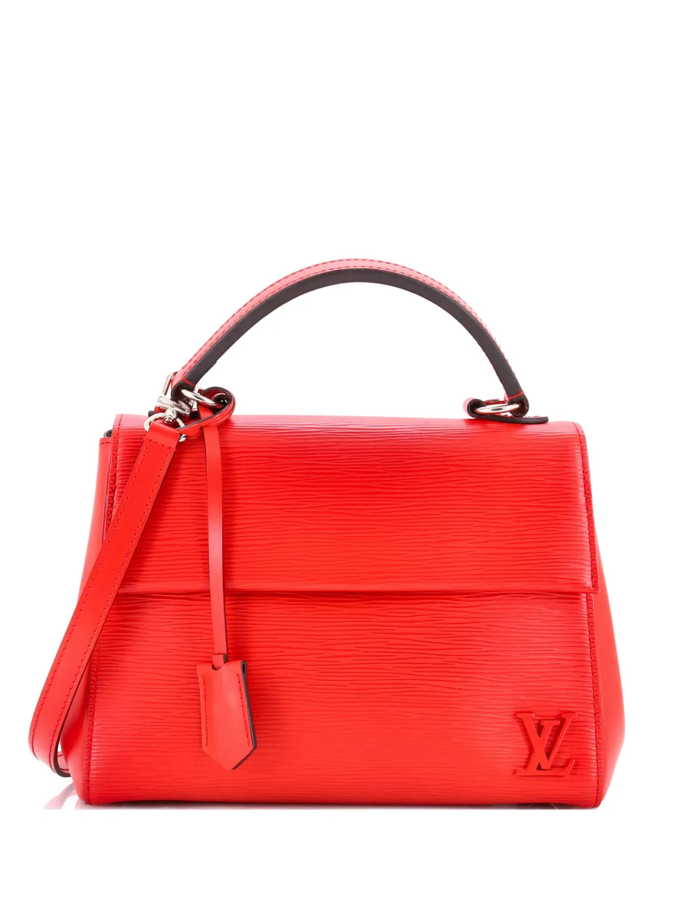 Pre-owned Louis Vuitton Cluny Top Handle Bag Epi Leather Bb Satchel In Red