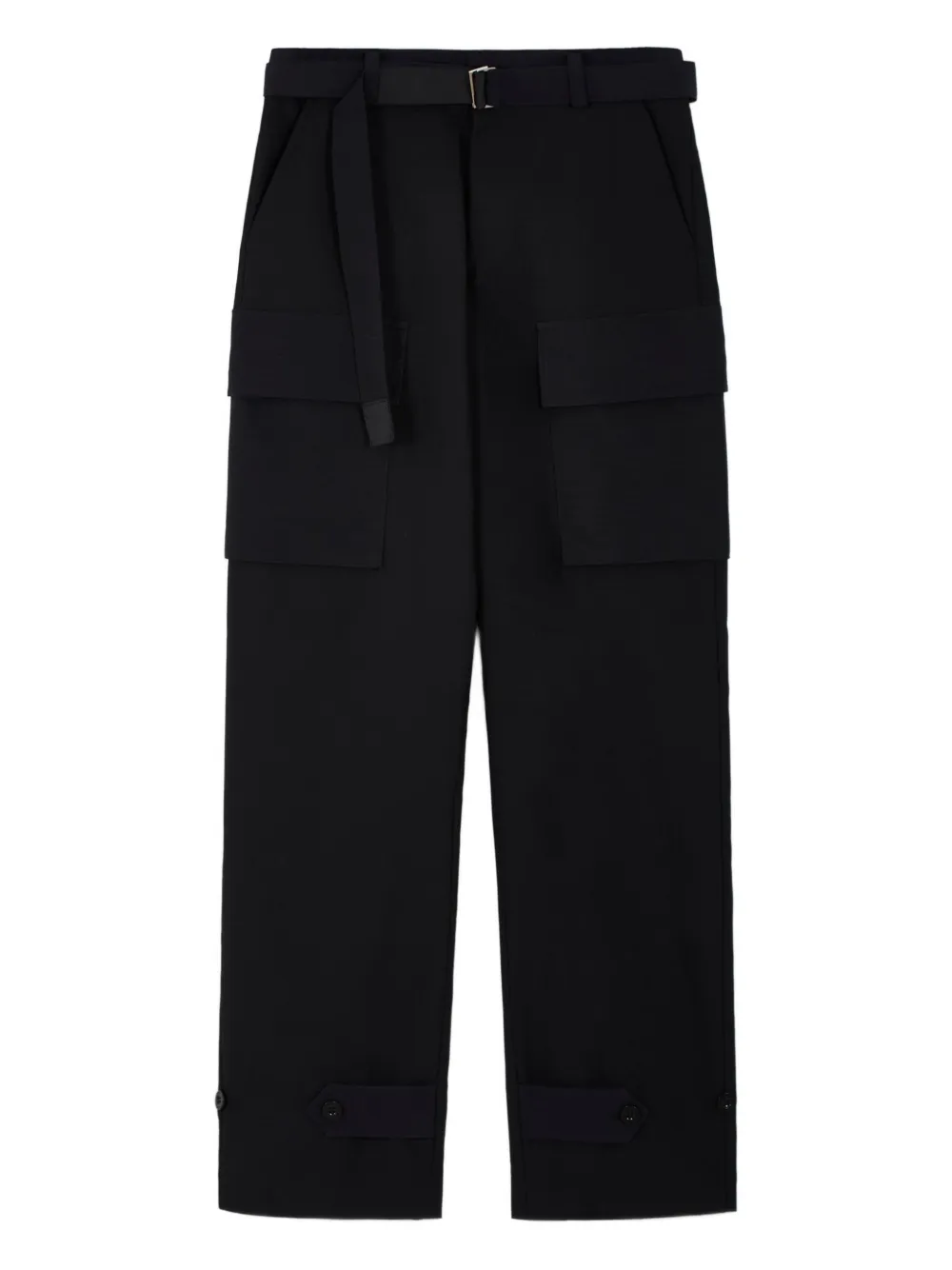 sacai side-pockets belted trousers - Nero