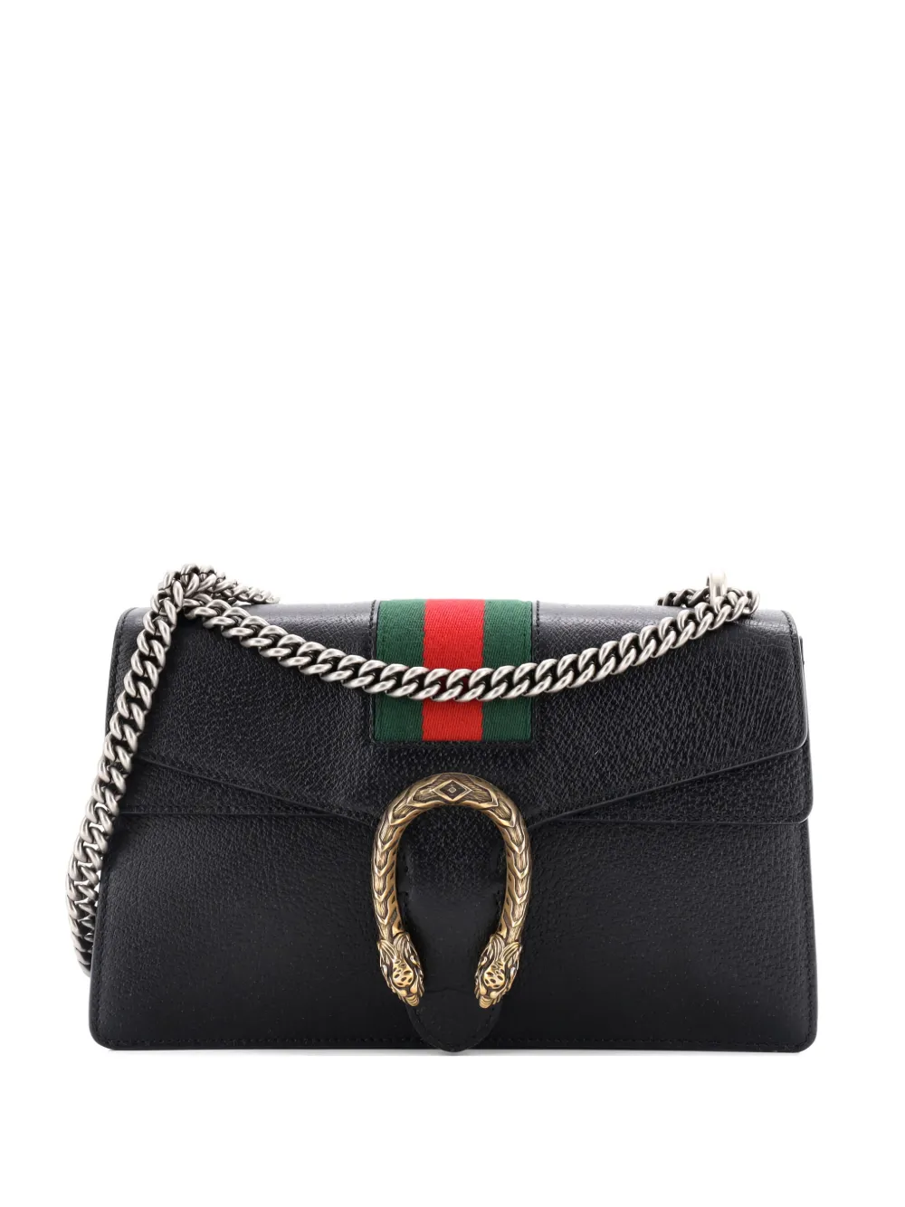 Gucci Pre-Owned Web Dionysus Bag Leather Small shoulder bag - Nero