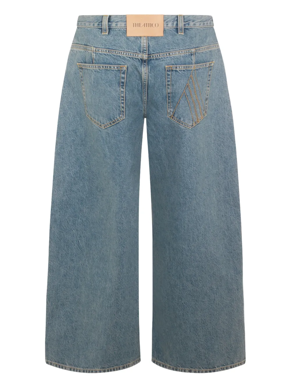 Attico Straight Trousers With Pockets And Belt Loops In Blue