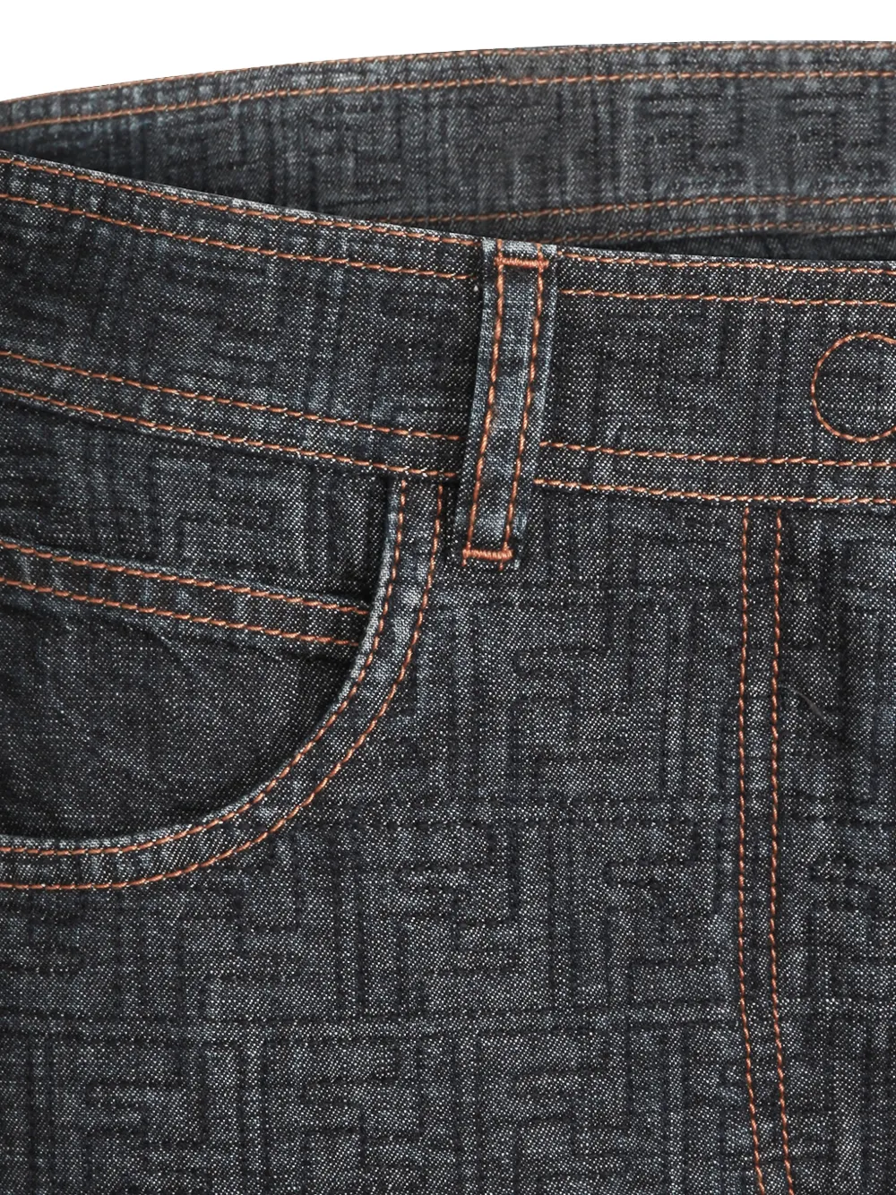 Fendi Flared Midi Denim Skirt With All-over Quilted Ff Motif Clothing In Black