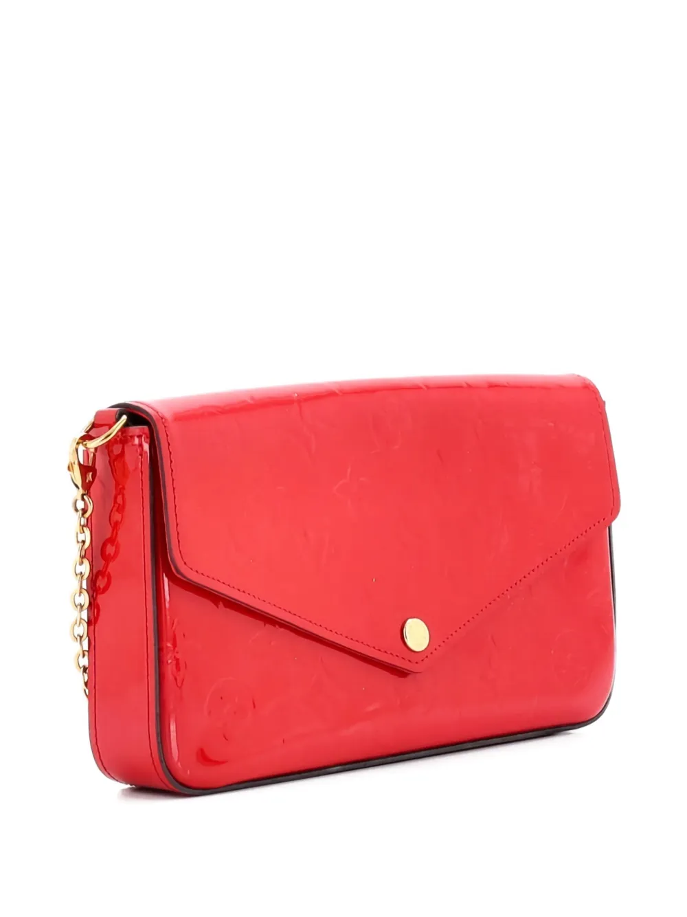 Pre-owned Louis Vuitton Felicie Pochette Monogram Vernis Crossbody Bag In Red