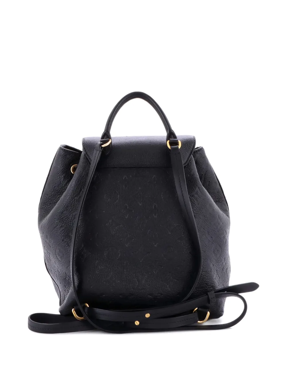 Pre-owned Louis Vuitton Montsouris Nm Monogram Empreinte Leather Pm Backpack In Black