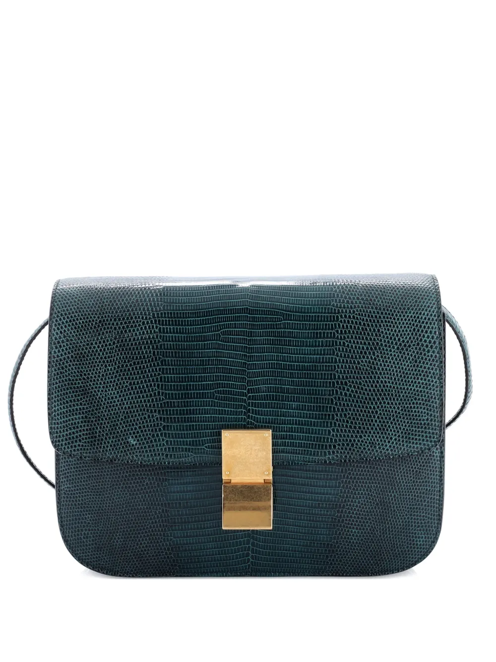Celine Pre-Owned Classic Box Bag Lizard Medium shoulder bag - Verde