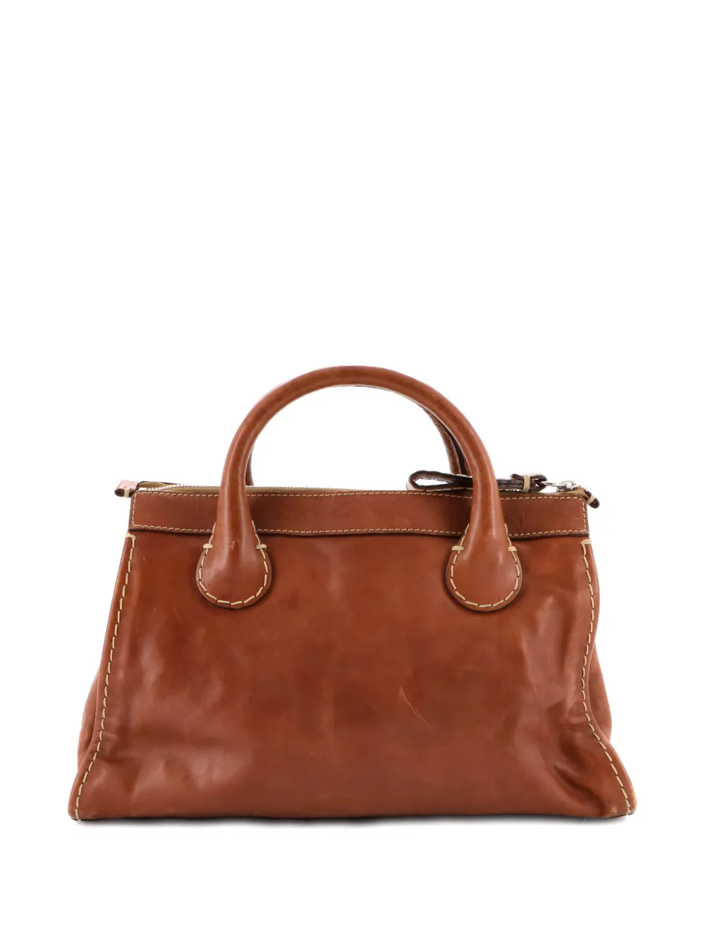 Pre-owned Chloé Edith Nm Leather Medium Satchel In Brown
