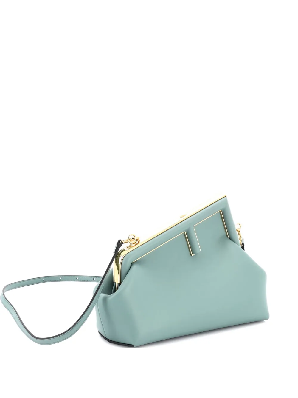 Pre-owned Fendi First Bag Leather Small Clutch Bag In Green