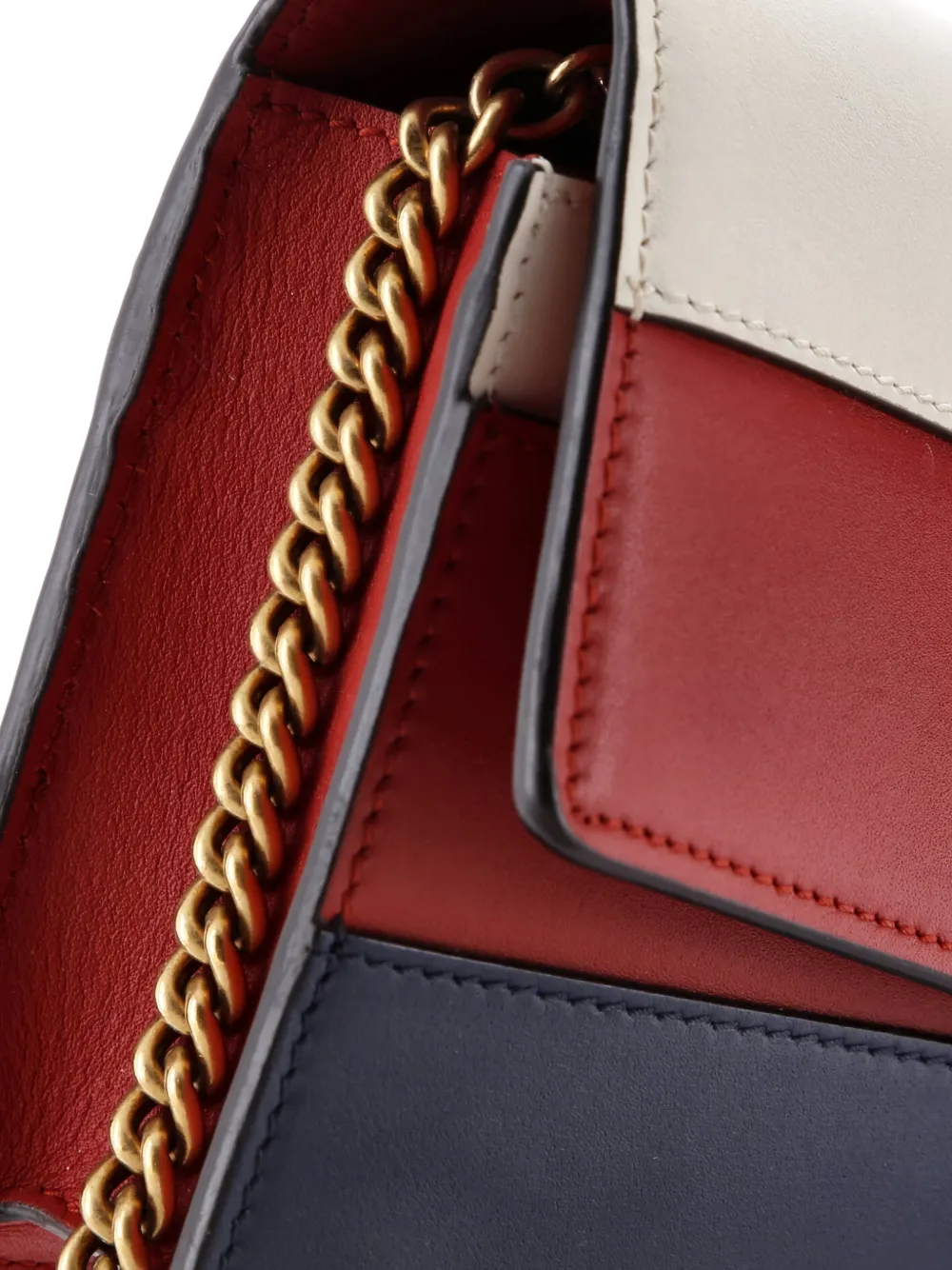 GUCCI Pre-owned Queen Margaret Chain Wallet Leather Mini Crossbody Bag In Multi