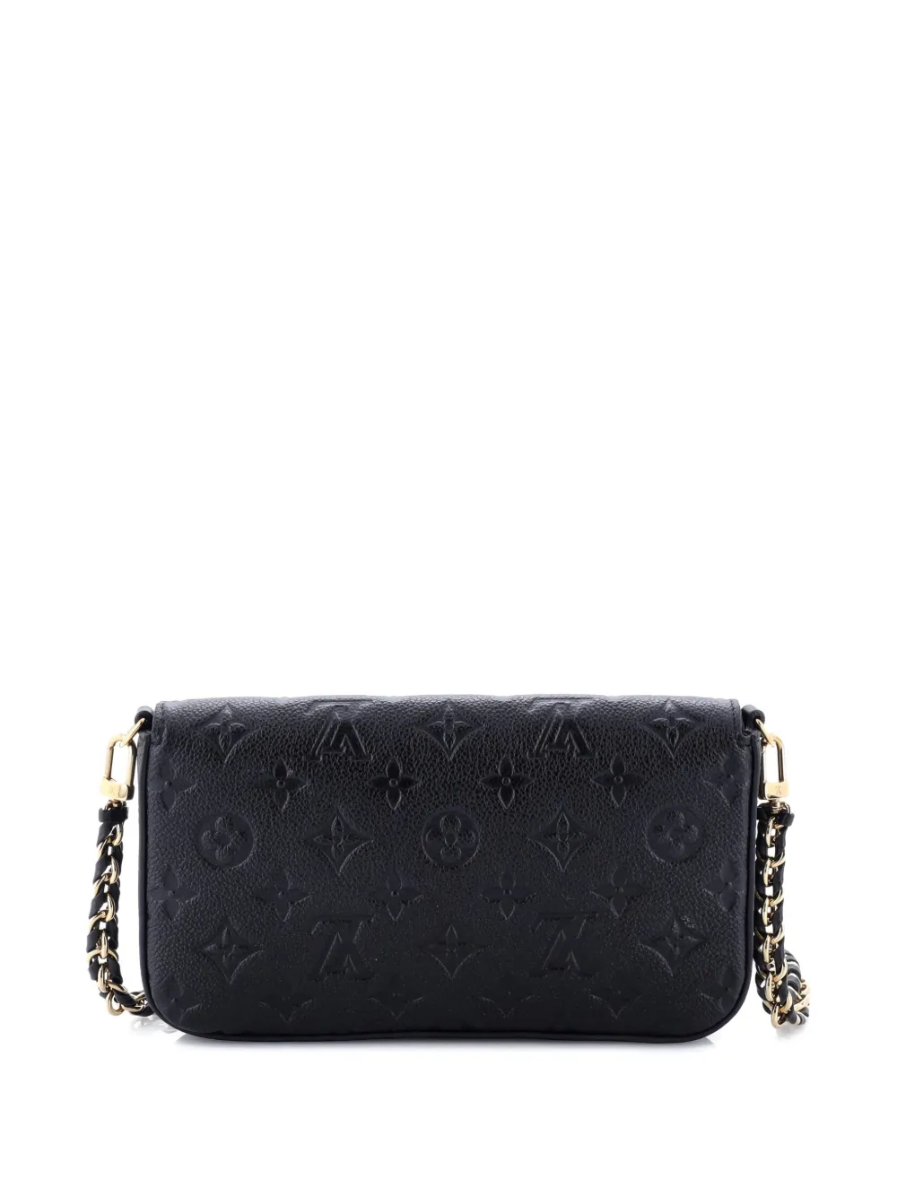 Pre-owned Louis Vuitton Felicie Pochette Monogram Empreinte Leather Crossbody Bag In Black
