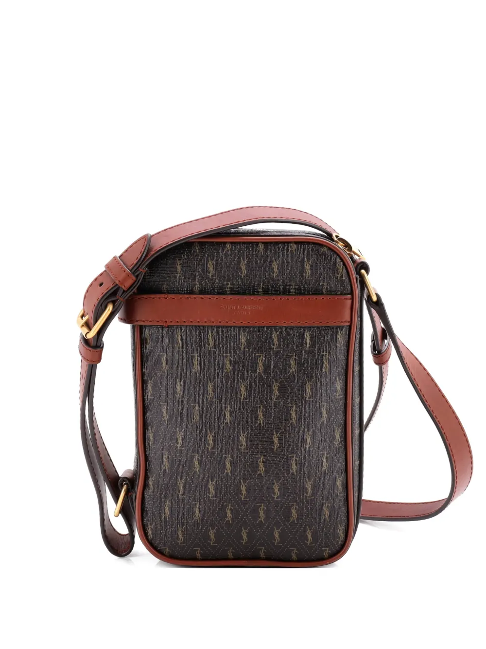 Saint Laurent Pre-Owned Le Monogramme Pouch Monogram All Over Coated Canvas and Leather Small crossbody bag - Marrone