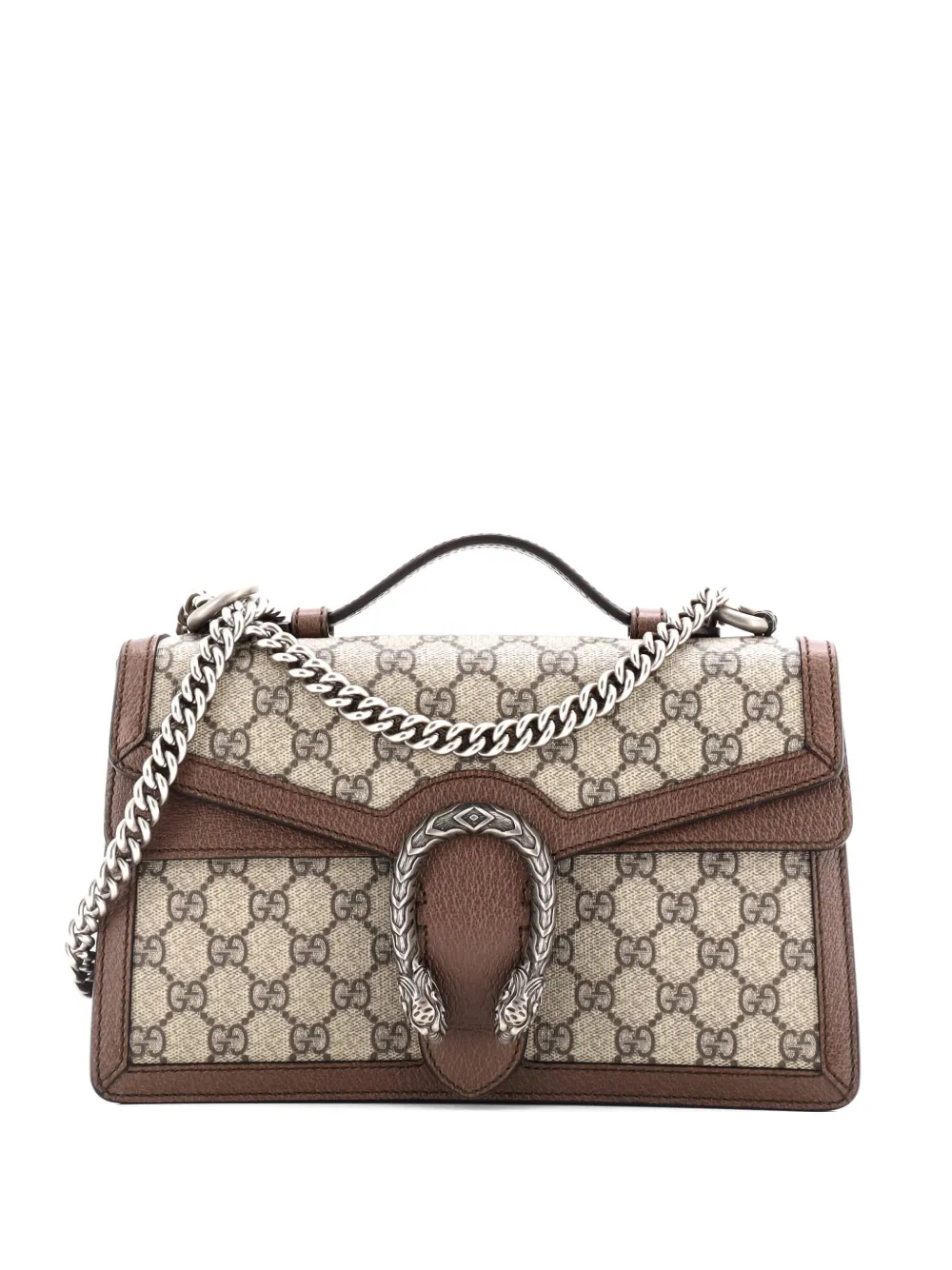 Gucci Pre-Owned Dionysus Top Handle Chain Bag GG Coated Canvas Small satchel - Marrone