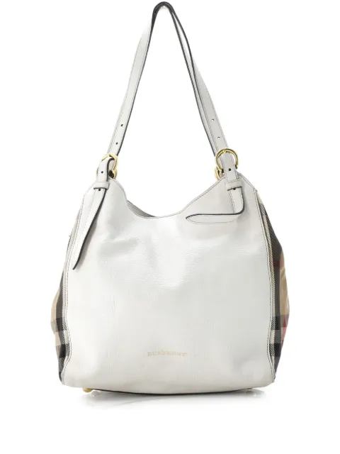 Burberry Pre-Owned Canterbury Leather and House Check Canvas Small tote bag