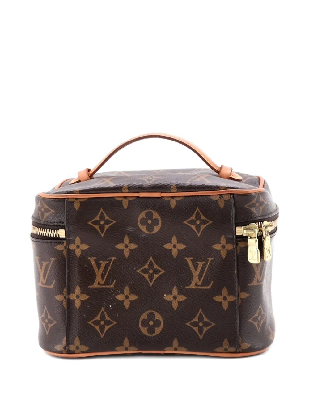 Pre-owned Louis Vuitton Nice Vanity Case Monogram Canvas Mini Pouch In Brown