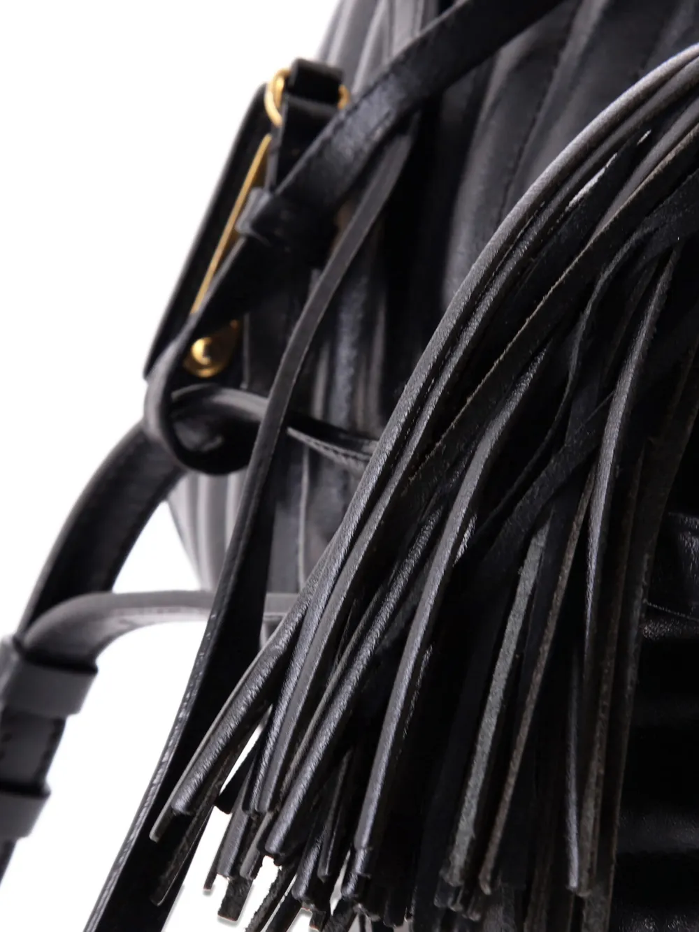 Pre-owned Saint Laurent Lou Camera Bag Matelasse Chevron Leather Small Crossbody Bag In Black