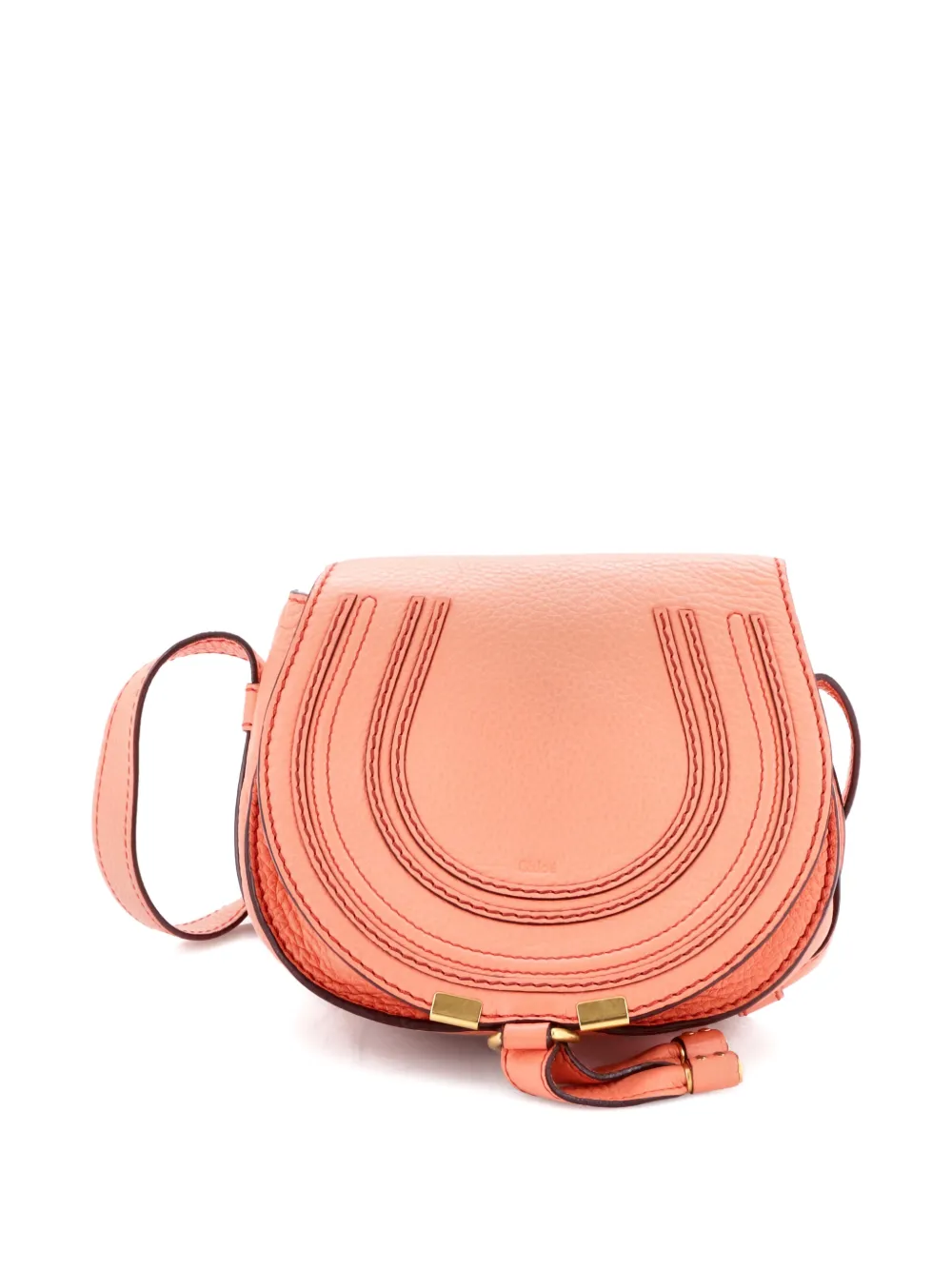 Pre-owned Chloé Marcie Leather Mini Crossbody Bag In Pink